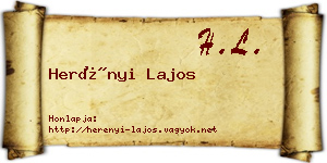 Herényi Lajos névjegykártya