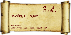 Herényi Lajos névjegykártya